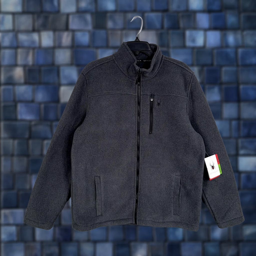 Spyder Spyder Mens Large Fleece Full Zip Stand-Up Collar Jacket Outdoor NWT Gray Regular Fit Pockets Size US L / EU 52-54 / 3 - 1 Thumbnail