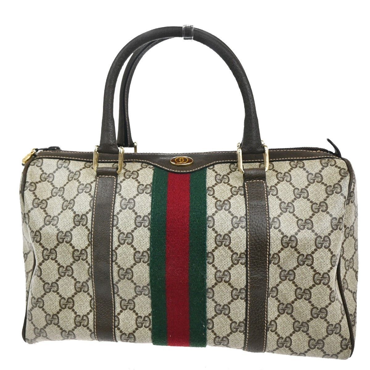 Gucci Gucci Vintage Web Boston Bag GG Coated Canvas Size ONE SIZE - 1 Thumbnail