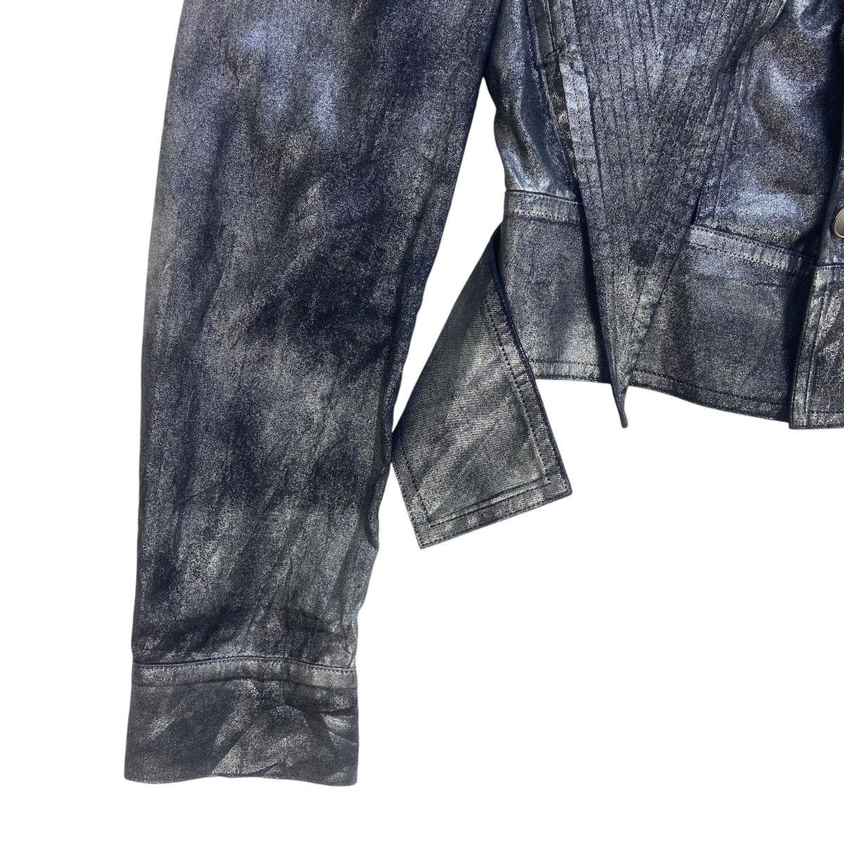 Yohji Yamamoto 🔥 Yohji Yamamoto Silver Metallic Foil Cropped Jacket Size S / US 4 / IT 40 - 9 Thumbnail
