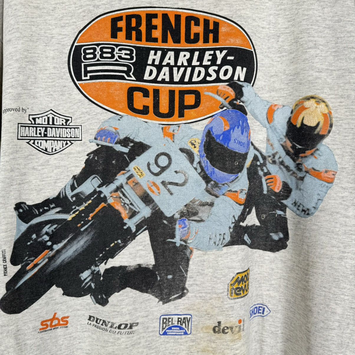 Harley Davidson Vintage 90s Harley Davidson French Cup 883R T Shirt Size US XL / EU 56 / 4 - 4 Thumbnail