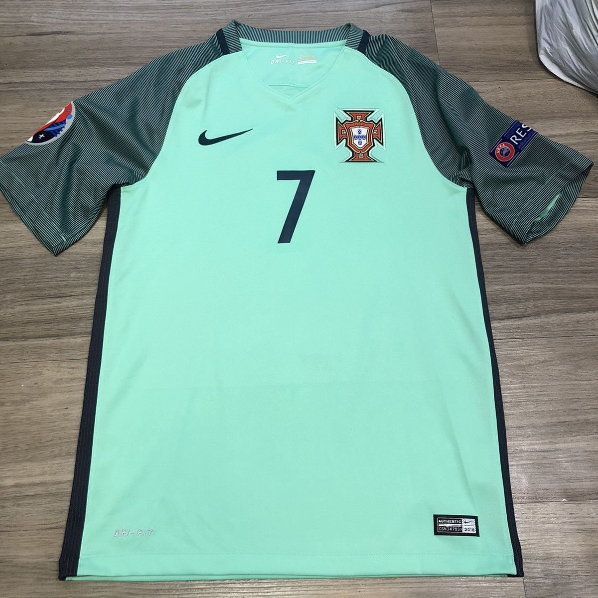 image of Fifa World Cup x Nike Portugal Euro2016 Away Shirt 7 Ronaldo in Mint, Men's (Size Small)