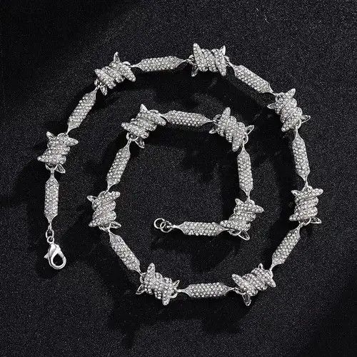 Other 18" 18mm Barbed Wire Thorn Link Chain Choker Necklace🔥🔥🔥 Size ONE SIZE - 2 Thumbnail