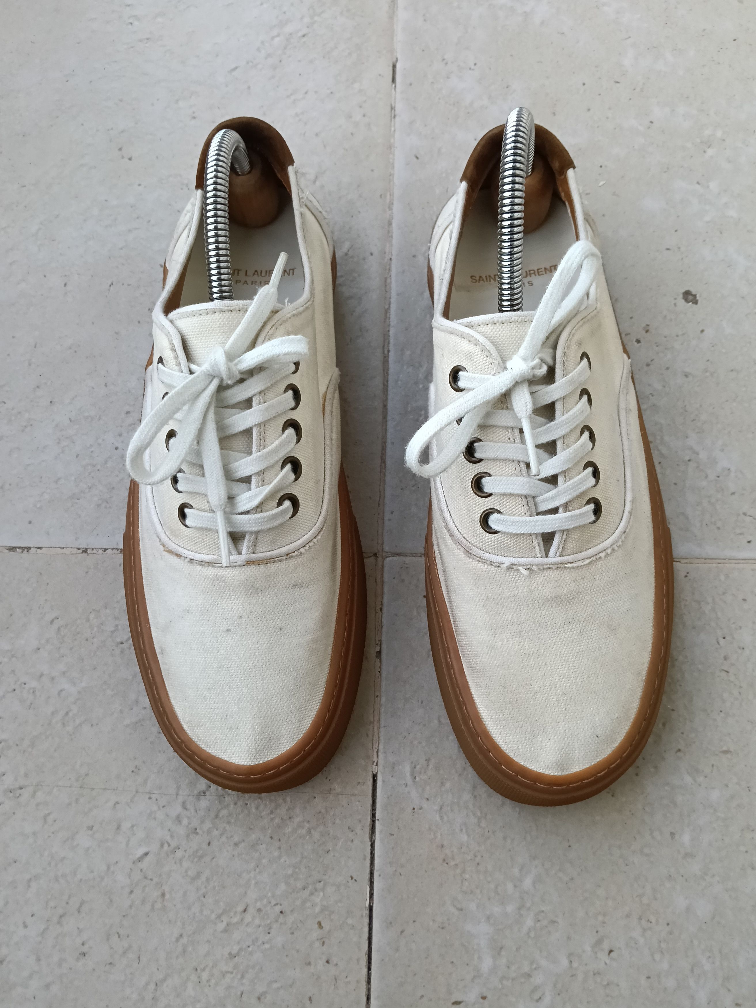 Saint Laurent Paris Saint Laurent Venice off-white canvas sneakers Size US 8 / EU 41 - 2 Thumbnail
