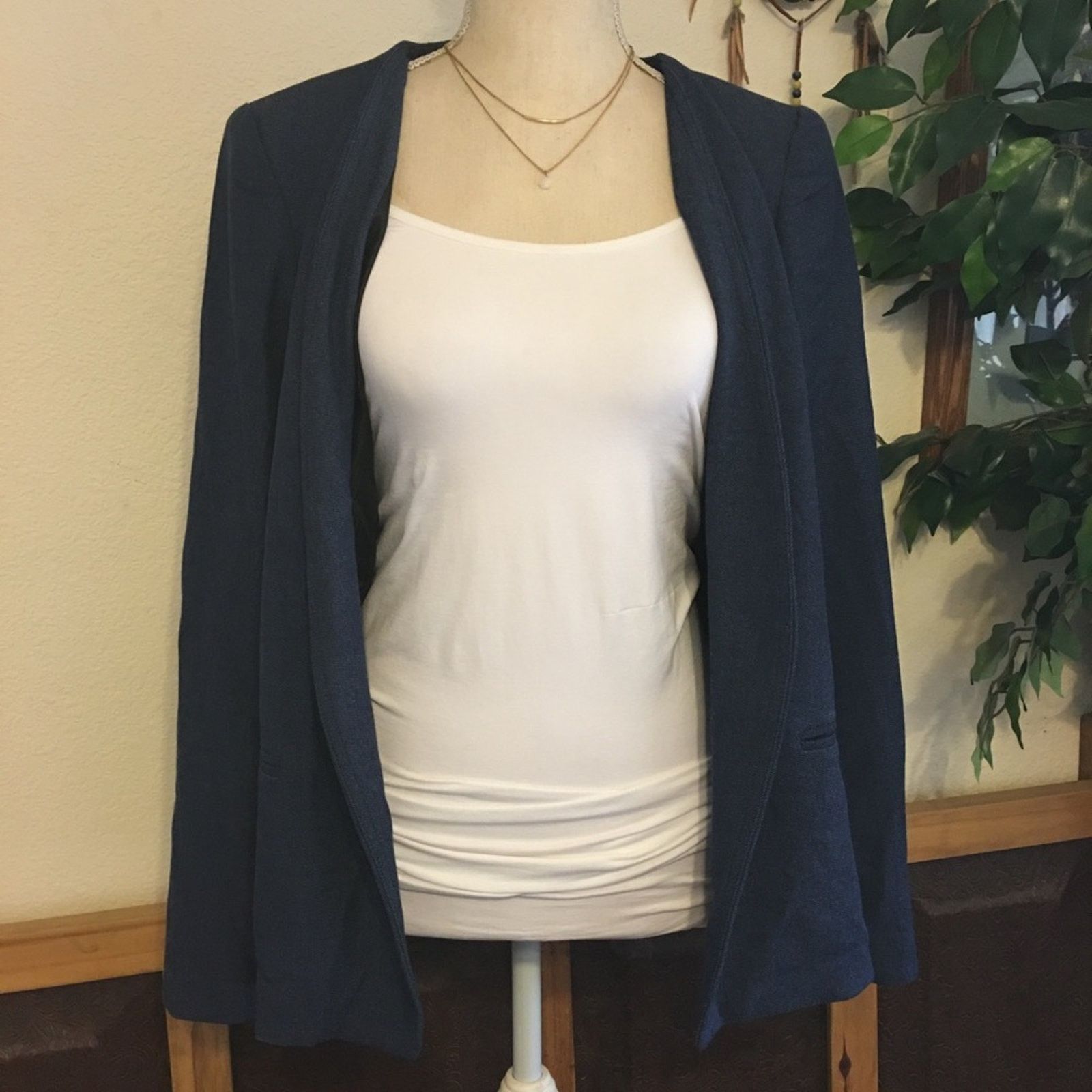 Other Adrienne Vittadini denim look open front blazer Size M / US 6-8 / IT 42-44 - 3 Thumbnail
