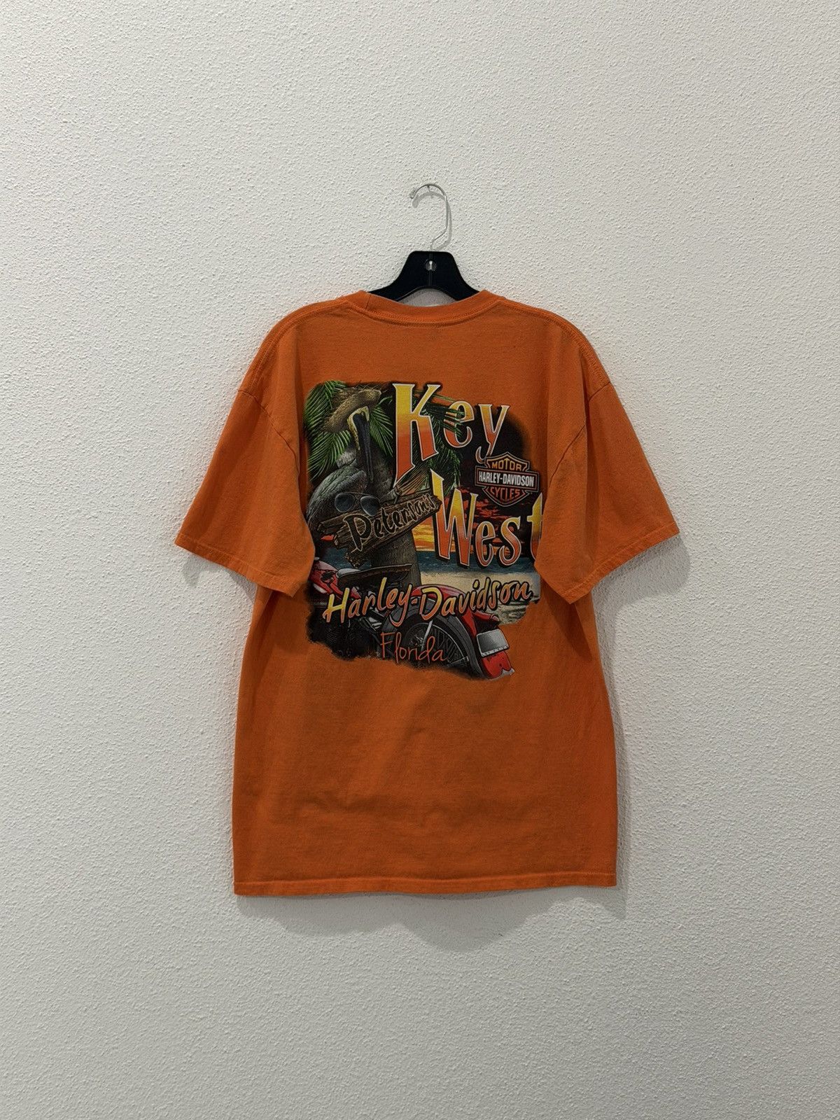 Harley Davidson Vintage Harley Davidson Keywest Chapter Orange Pocket Tee L Size US L / EU 52-54 / 3 - 1 Thumbnail