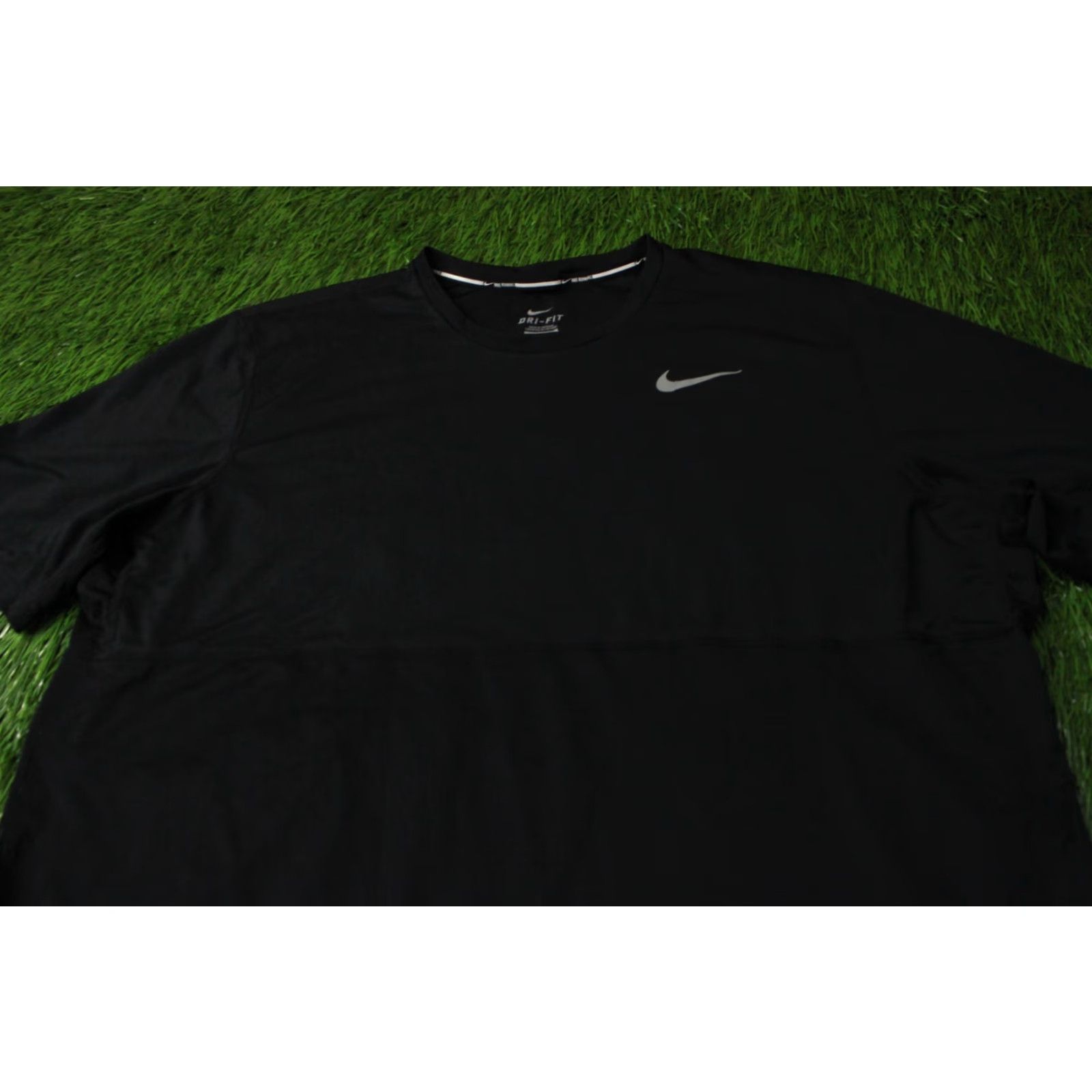 Nike Nike Racer Running Dri-Fit 2015 Original Training Run Men Shirt Jersey XXL Black Short Sleeve Crew Neck 100% Polyester Sports Tee Mens Size US XXL / EU 58 / 5 - 2 Thumbnail