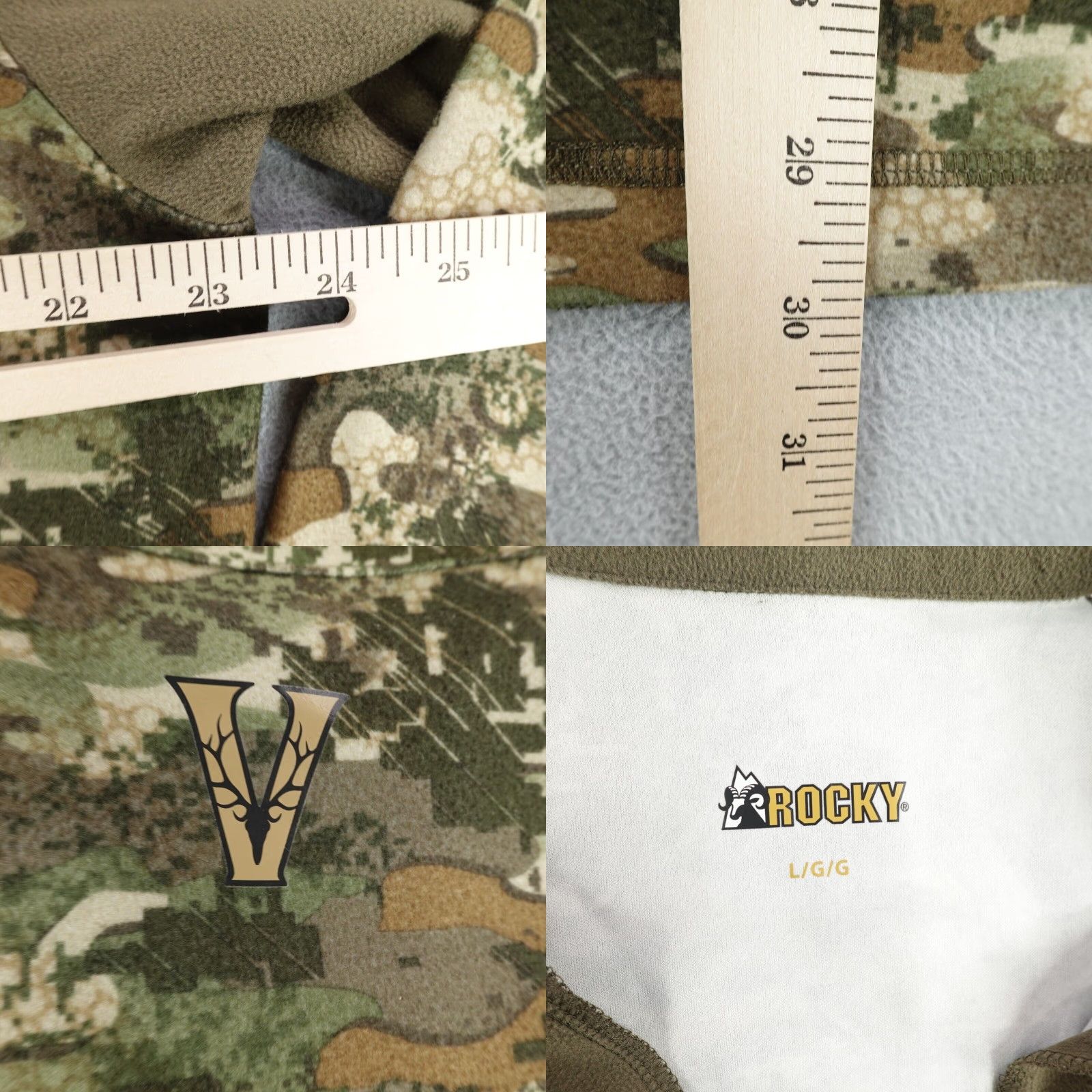 Vintage VINTAGE ROCKY Sweater Shirt Mens Large Brown Camo Fleece 1/2 Zip Outdoor Hunting 90s Mens Size US L / EU 52-54 / 3 - 8 Thumbnail