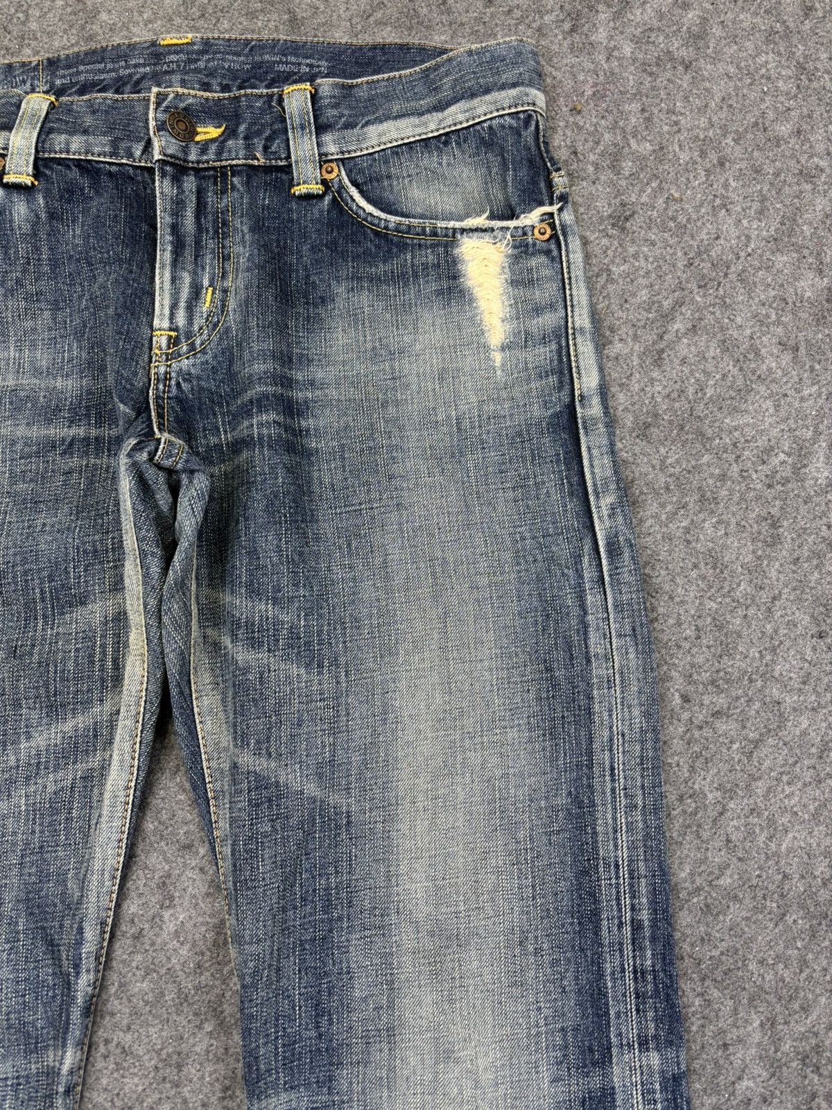 Edwin Flare💥90s Style Edwin Flare Distressed Denim F867 Size 32" / US 10 / IT 46 - 3 Thumbnail