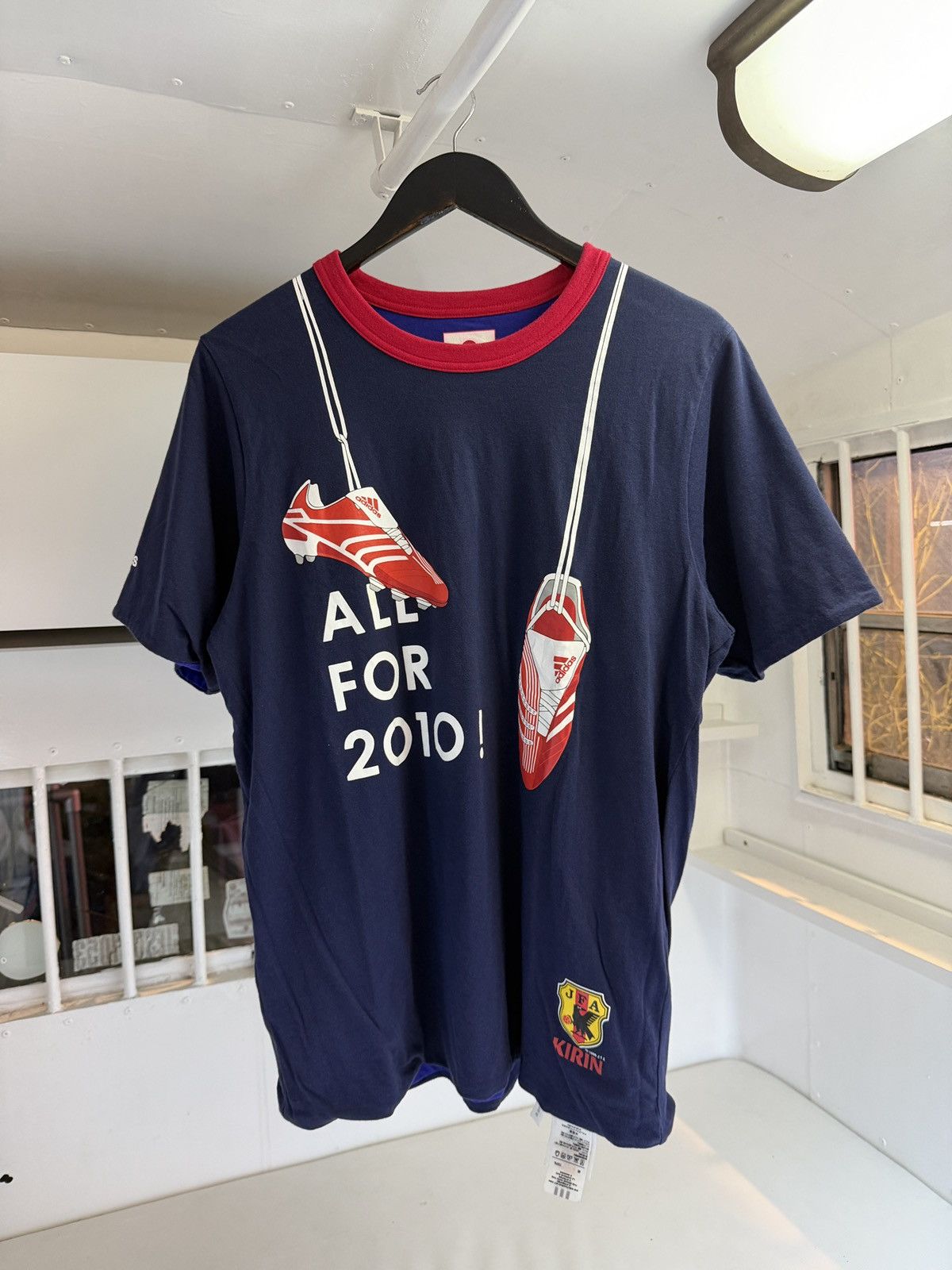 Adidas Vintage JFA 2007 Adidas Reversible T-shirt Size US L / EU 52-54 / 3 - 7 Thumbnail