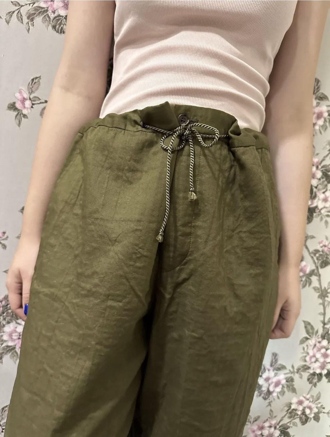 Issey Miyake × Japanese Brand × Vintage Issey Miyake Japan Khaki Pants Lagenlook Avant garde Sz 3-4 Size 30" / US 8 / IT 44 - 10 Thumbnail