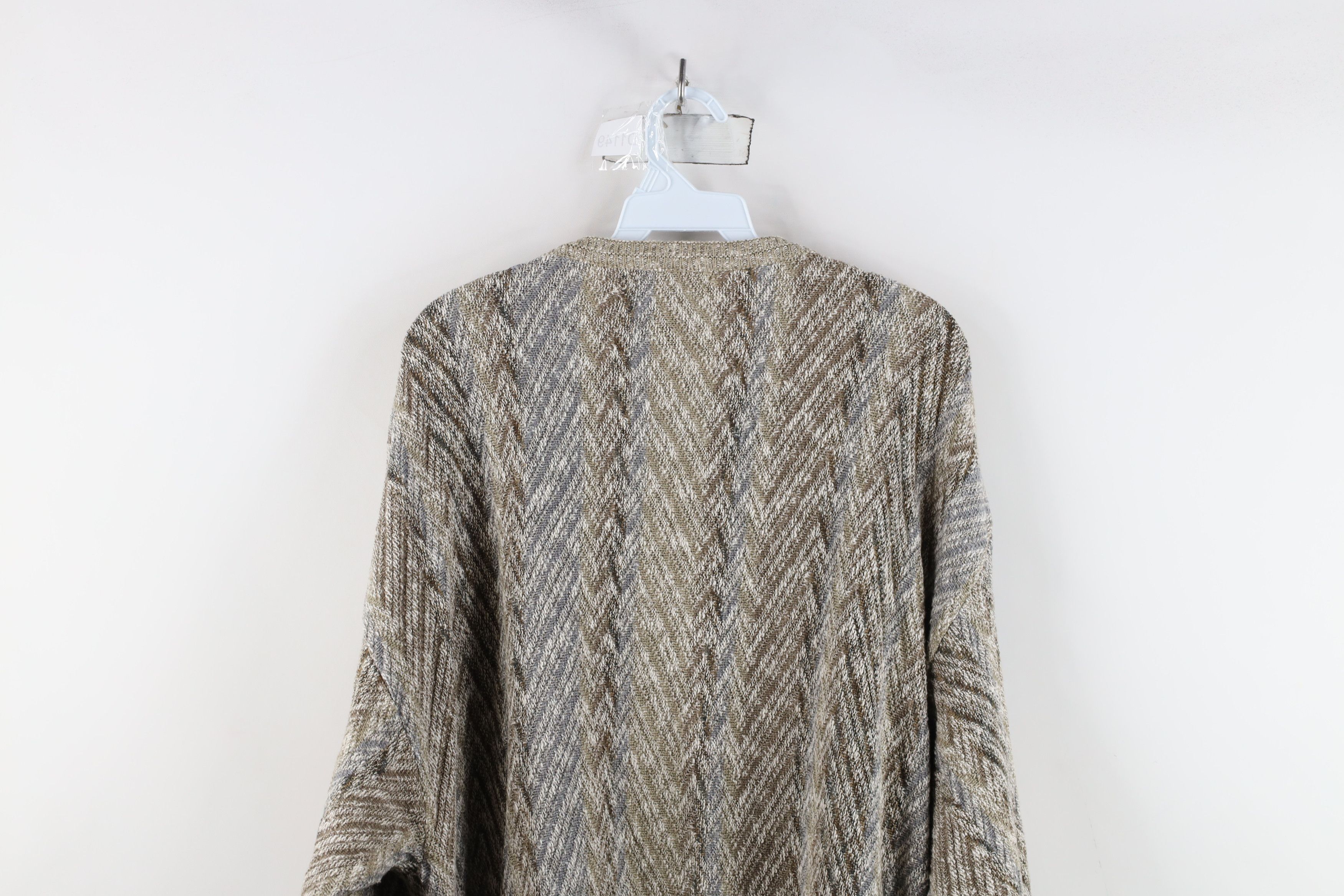 Vintage Vintage 90s Streetwear Herringbone Knit Crewneck Sweater Size US L / EU 52-54 / 3 - 9 Thumbnail