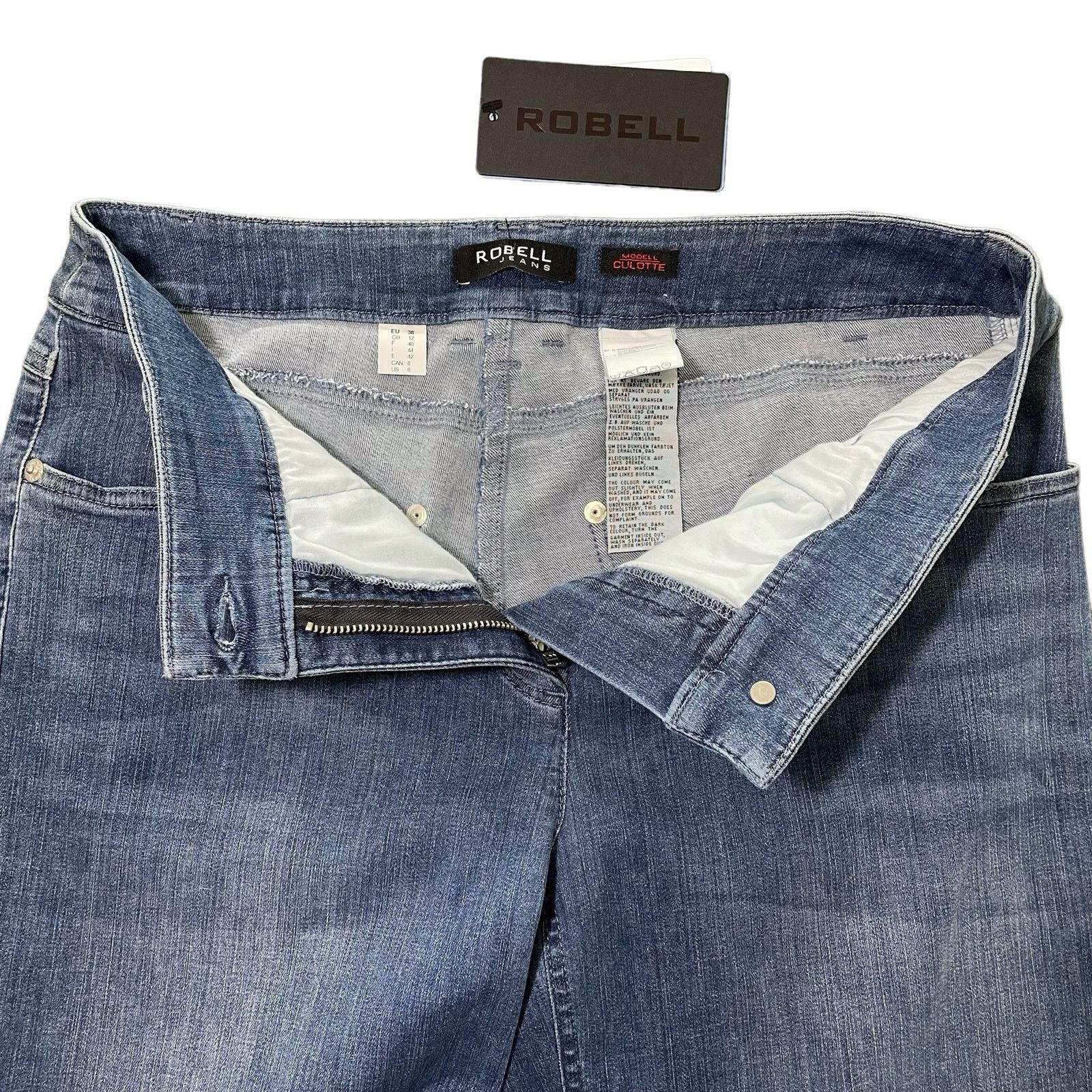 Other Robell Culotte Cropped Trouser Jeans Raw Hem 64 Blue Size 8 Size 30" / US 8 / IT 44 - 2 Thumbnail