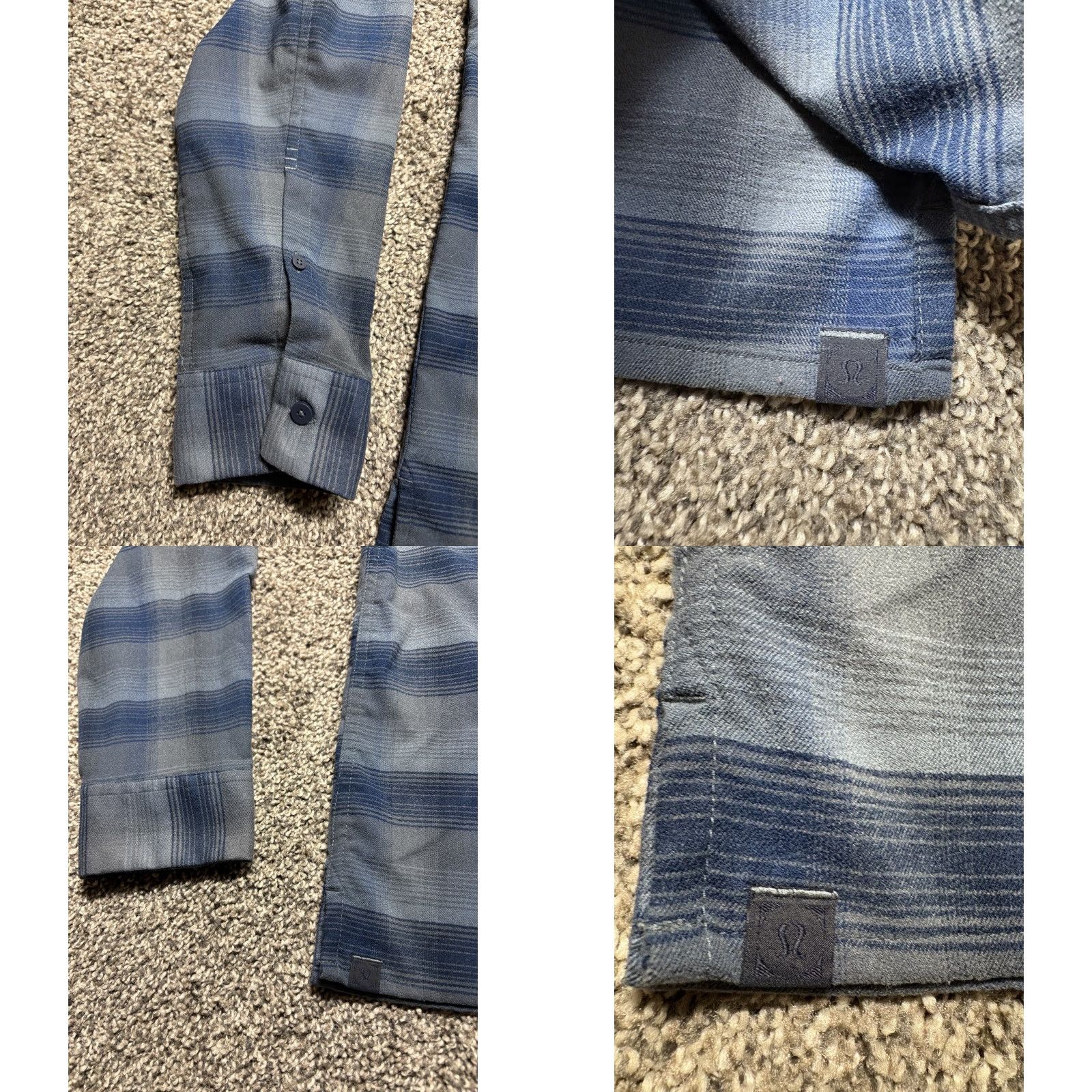Lululemon Lululemon Shirt Mens Large Blue Plaid Button-Up Flannel Knit Soft Easy Care Pocket Casual Business Workwear All Seasons Size US L / EU 52-54 / 3 - 8 Thumbnail