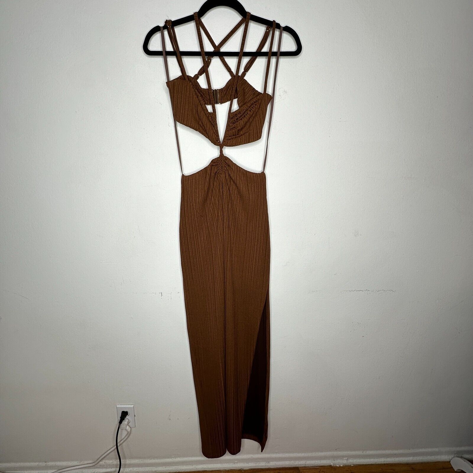 Other Rumer The Label Brown Ribbed Oasis Bandeau Cut Outs Maxi S Size S / US 4 / IT 40 - 2 Thumbnail