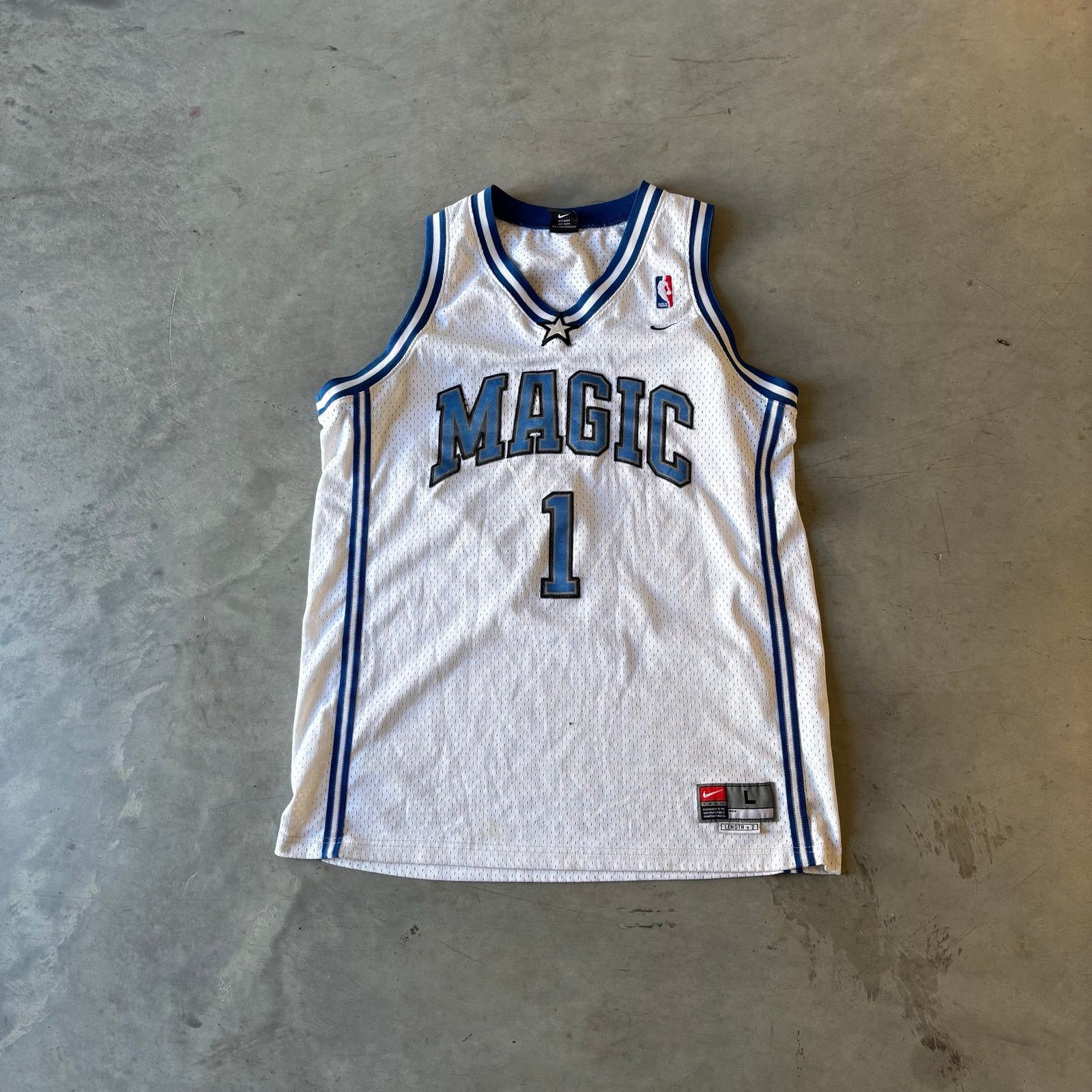 Nike Vintage Tracy McGrady Orlando Magic Blue Pinstripe Jersey L  display picture 1