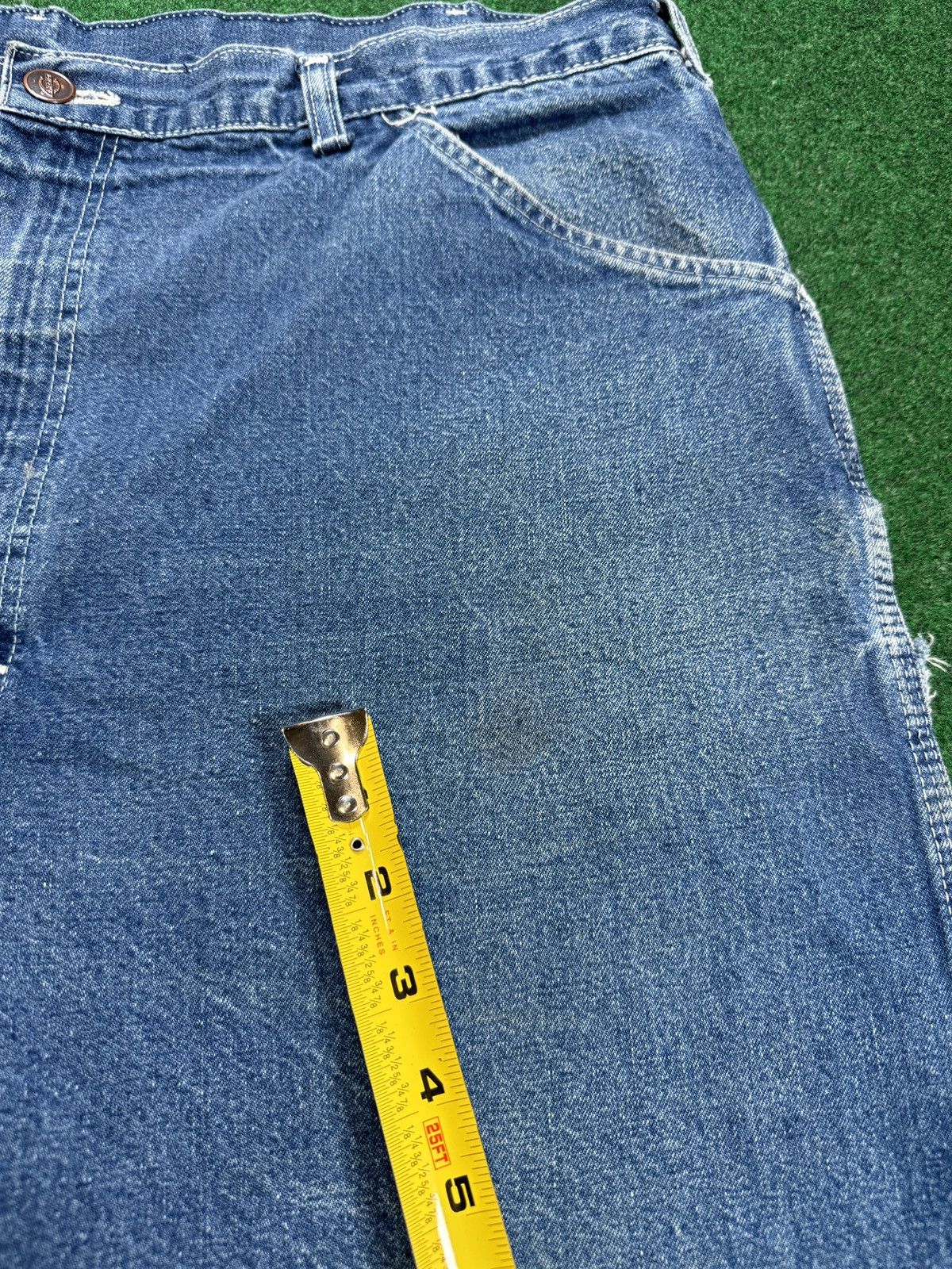 Dickies × Vintage Vtg 70s Dickies Cutoff Jorts Baggy Talon Zipper Denim Shorts Size US 38 / EU 54 - 9 Thumbnail