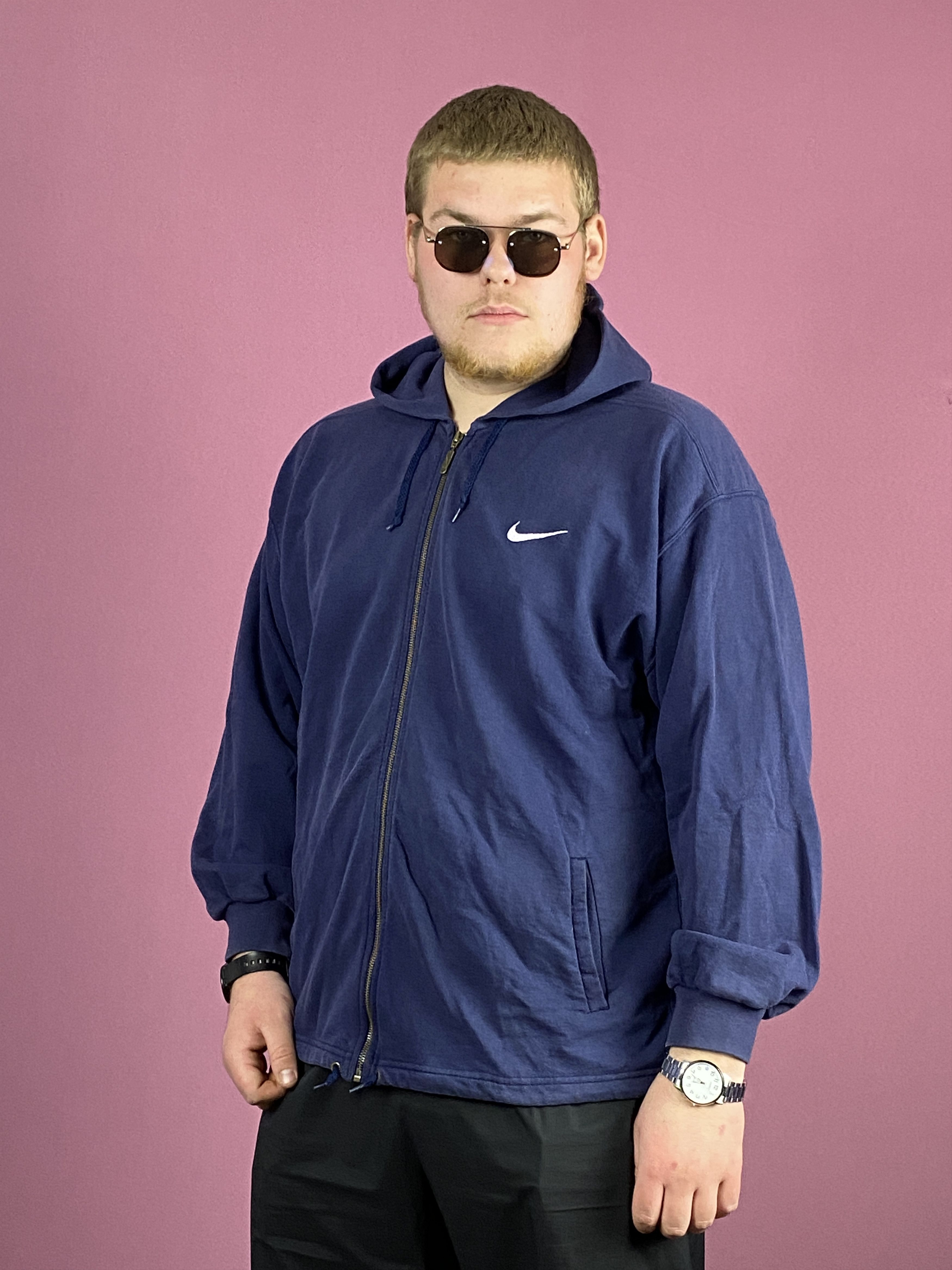 Nike × Vintage 90s Nike Vintage Men's Zip Hoodie - XL Size US XL / EU 56 / 4 - 2 Thumbnail