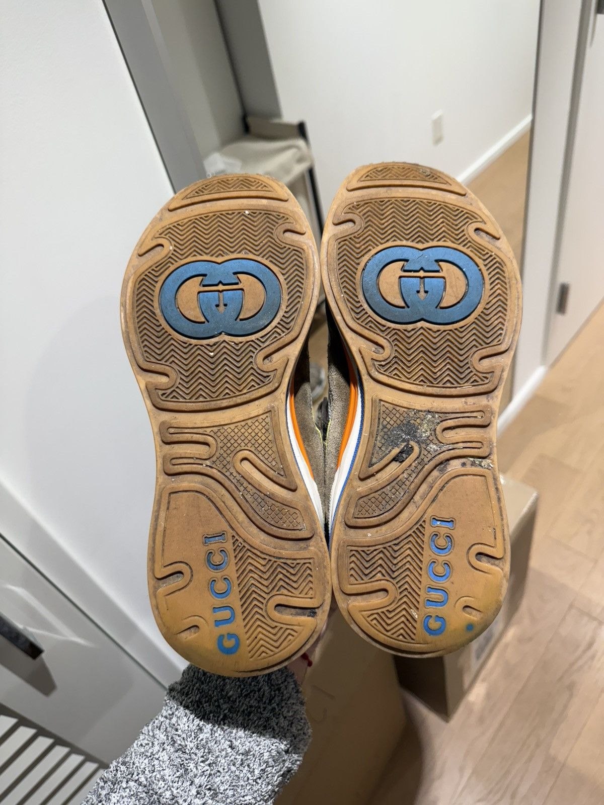 Gucci GUCCI Ultrapace snake-effect leather, suede and mesh Size US 9 / EU 42 - 6 Thumbnail