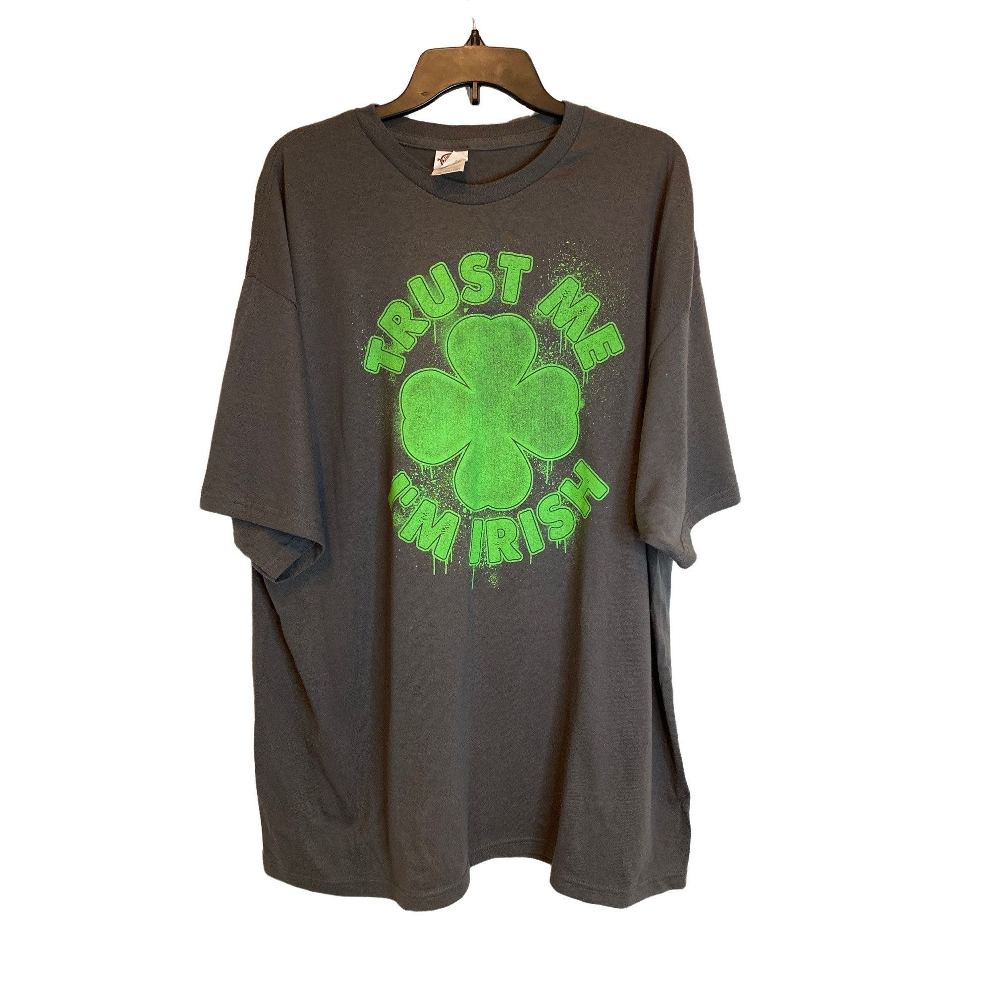 Vintage DELTA PRO WEIGHT MEN'S TRUST ME I'M IRISH GRAY TEE SHIRT SZ Size US XXL / EU 58 / 5 - 1 Thumbnail