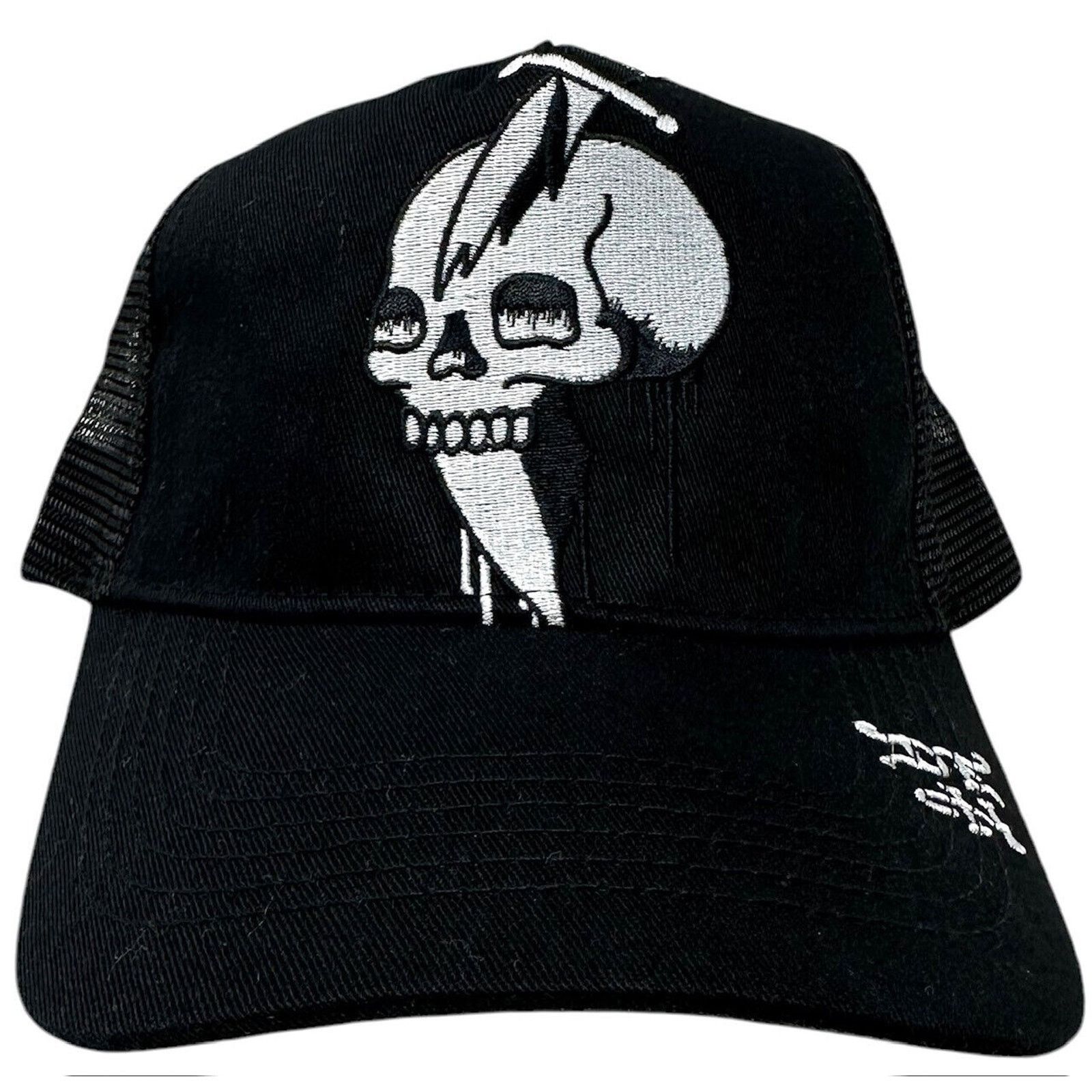 Ed Hardy Ed Hardy Trucker Hat Embroidered Skull Black Snapback Cap Size ONE SIZE - 1 Thumbnail