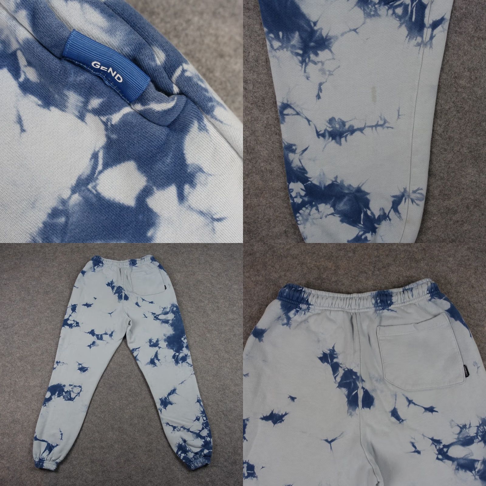 Vintage Legends Mens Small Blue White Tie Dye Jogger Pants USA Patch Logo Sweatpants Size US 29 - 8 Thumbnail