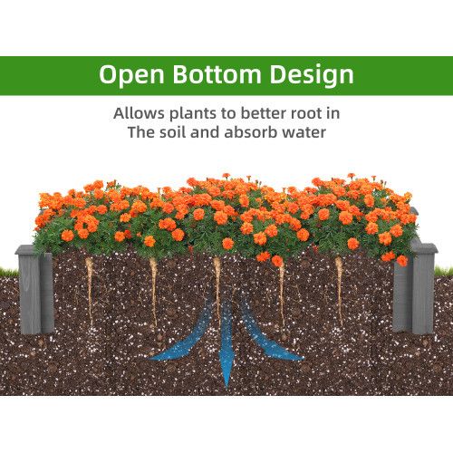 Designer × Homemade Raised Garden Bed 48x48x10'', Outdoor Wood Planter Box Over Size US L / EU 52-54 / 3 - 8 Thumbnail
