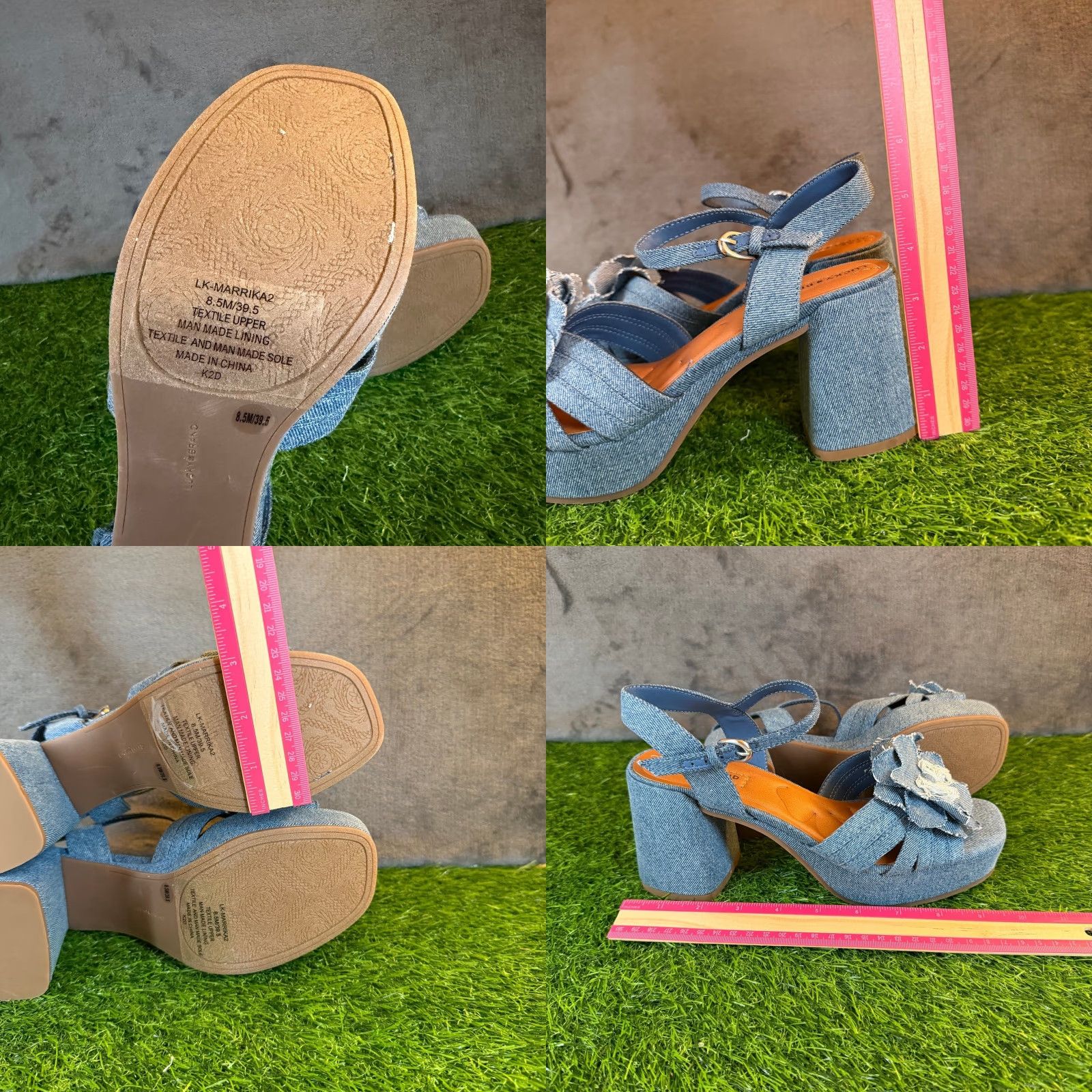 Lucky Brand Lucky Brand Denim Platform Wedge Sandals Womens Size 8.5 Blue Floral Ankle Strap Platform Heels Summer Casual, Party/Cocktail Womens Size US 9 / IT 39 - 8 Thumbnail