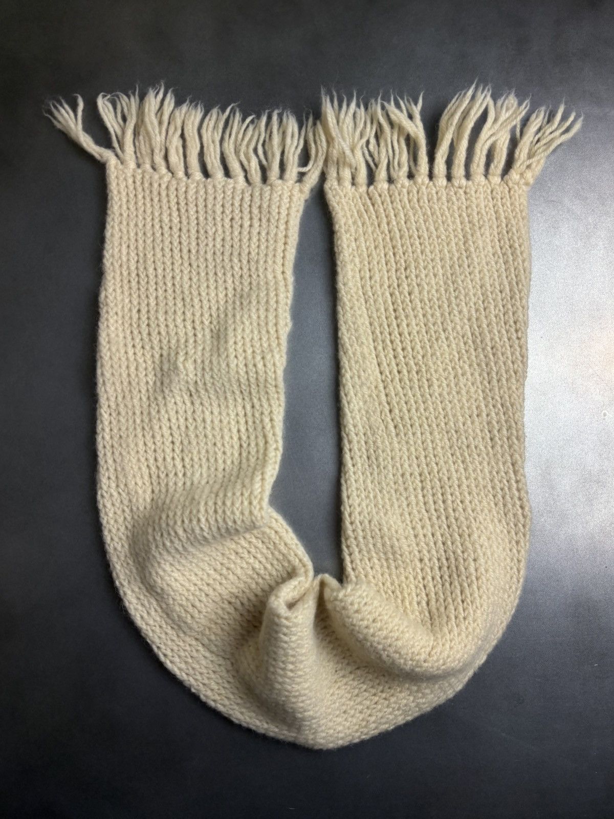 Aran Isles Knitwear × Vintage Vintage Scarf Cream Cable Knit Wool Acrylic Handknit 70s 80s Size ONE SIZE - 10 Thumbnail
