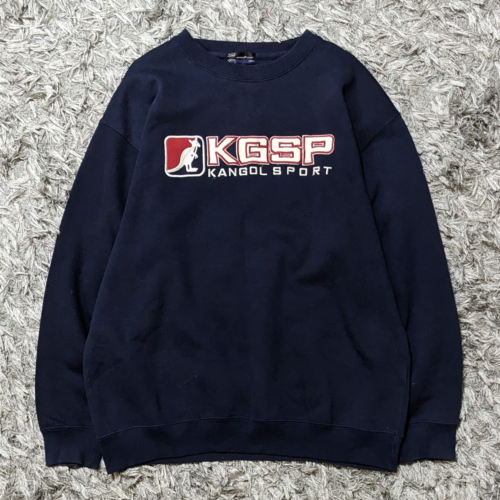 image of Vintage Kangol Sport Sweatshirt Big Logo Sweater in Navy, Men's (Size XL)