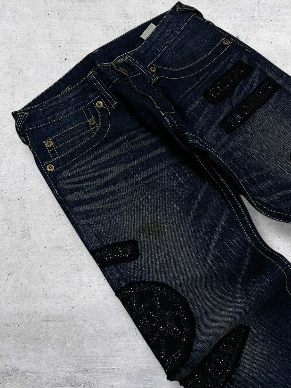FranCisT MOR.K.S VINTAGE FRANCIS MORKS RARE DESIGNER ARCHIVE PUN PATCH DENIM Size US 29 - 7 Thumbnail