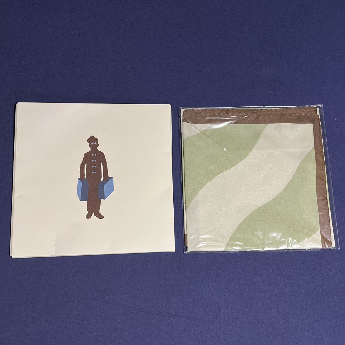 Golf le Fleur Golf Le Fleur wavy stripe silk scarf in mint green
