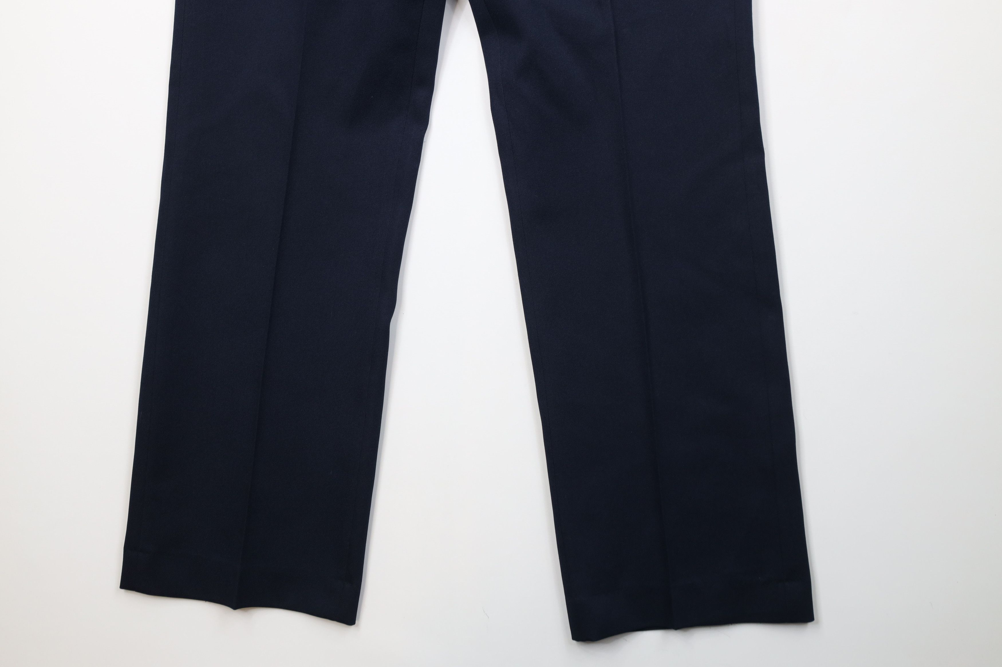 Vintage Vintage 70s Streetwear Flared Wide Leg Chino Pants Navy Blue Size US 34 / EU 50 - 4 Thumbnail
