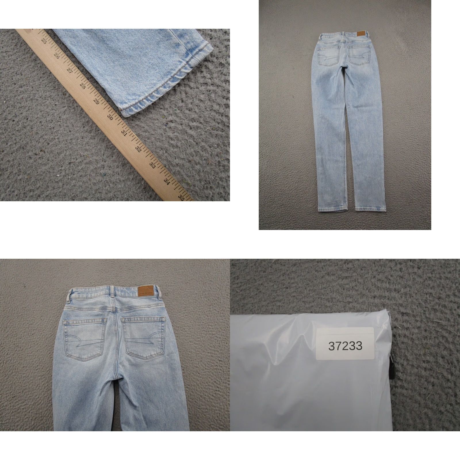 American Eagle Outfitters American Eagle Strigid High Rise Light Wash Blue Denim Mom Jeans Size 00 Stretch Size 24" / US 00 / IT 34 - 9 Thumbnail