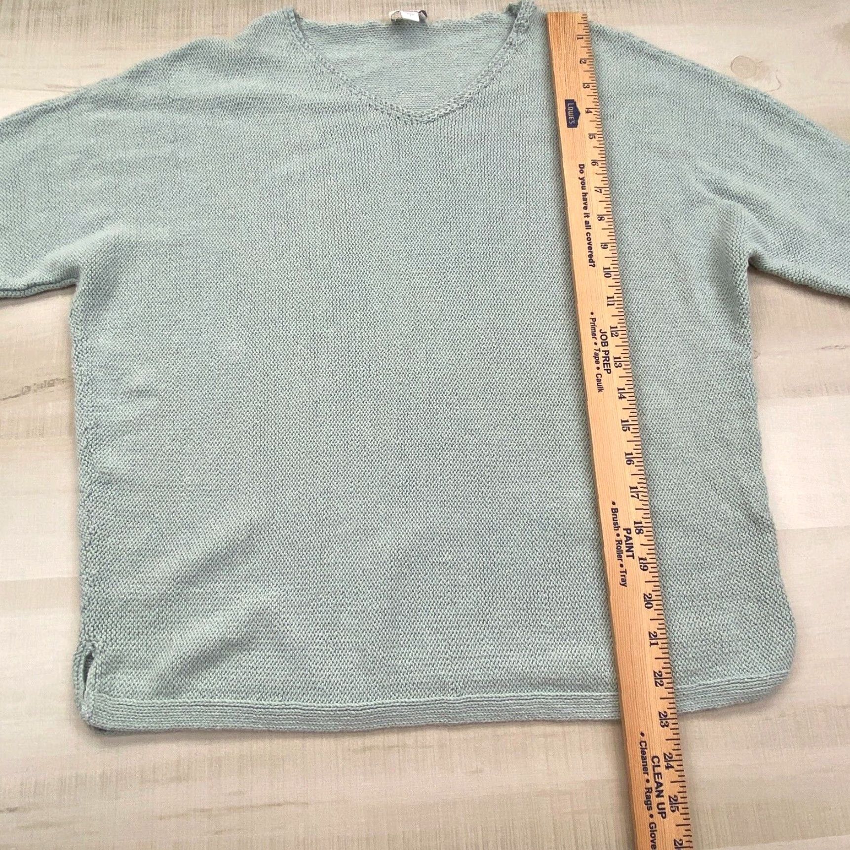 J. Jill J Jill Womens Green Linen Cotton Sweater Small Oversized Boxy V Neck Long Sleeves Size S / US 4 / IT 40 - 6 Thumbnail