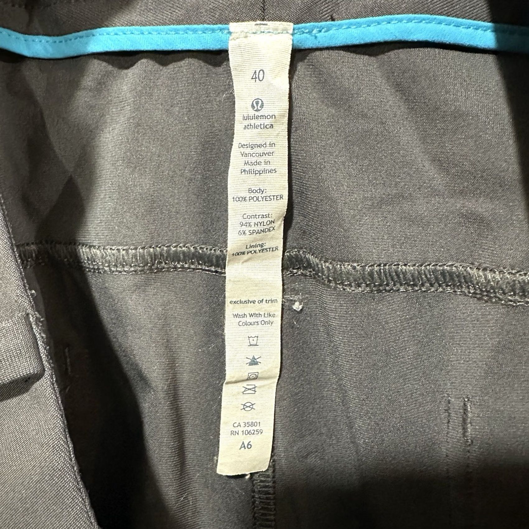 Lululemon Lululemon Athletica ABC Pants Men 40 Dark Gray Warpstreme Pockets Khakis Flat Front 5-Pocket Classic Casual Size US 40 / EU 56 - 3 Thumbnail