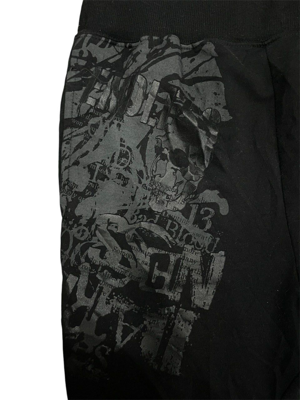 If Six Was Nine × Japanese Brand Skull Black Y2k Emo Jogger Size US 30 / EU 46 - 3 Thumbnail
