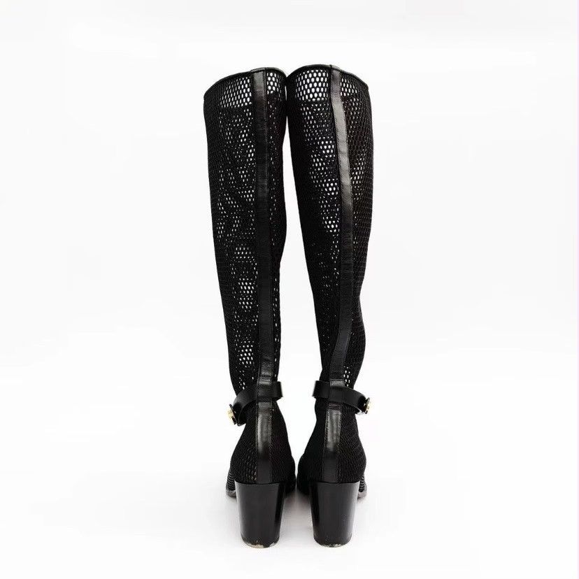 Dior Christian Dior Empreinte mesh and leather boots Size US 6 / IT 36 - 4 Thumbnail