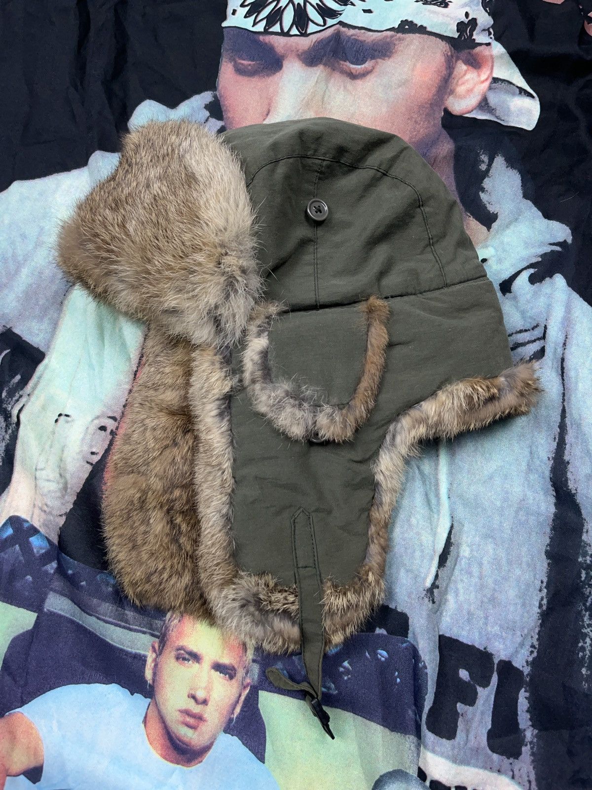 Vintage Elch Vintage Real Rabbit Fur Trapper Hat Aviator y2k Earflap Size ONE SIZE - 2 Thumbnail
