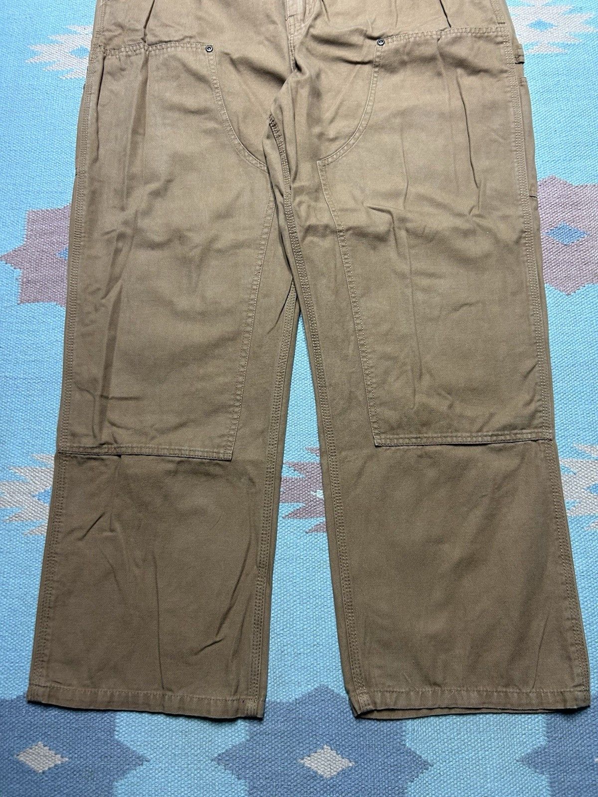 Vintage y2k double knee carpenter pants canvas skater baggy 35x29 Size US 35 - 2 Thumbnail