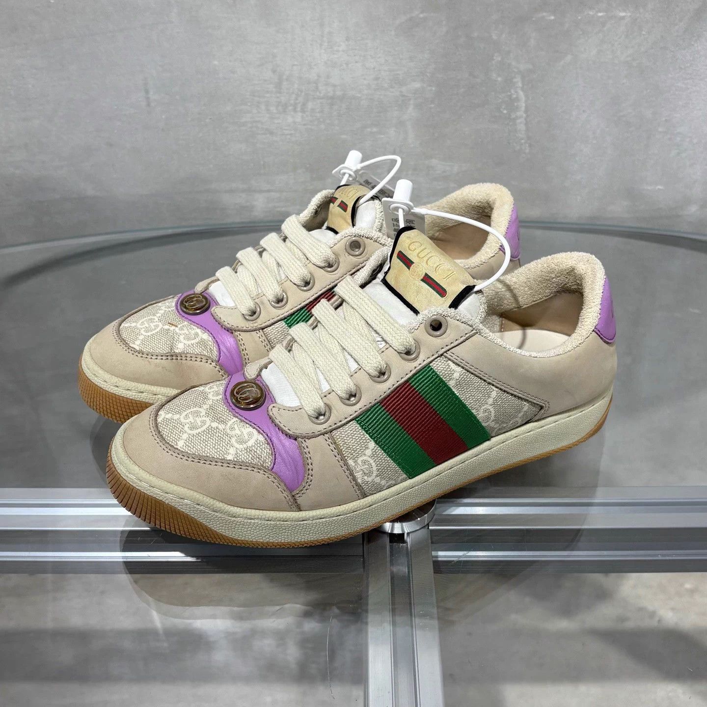 Gucci Gucci Rhyton Beige Leather Sneakers EUR 35.5 Size US 5.5 / IT 35.5 - 2 Thumbnail