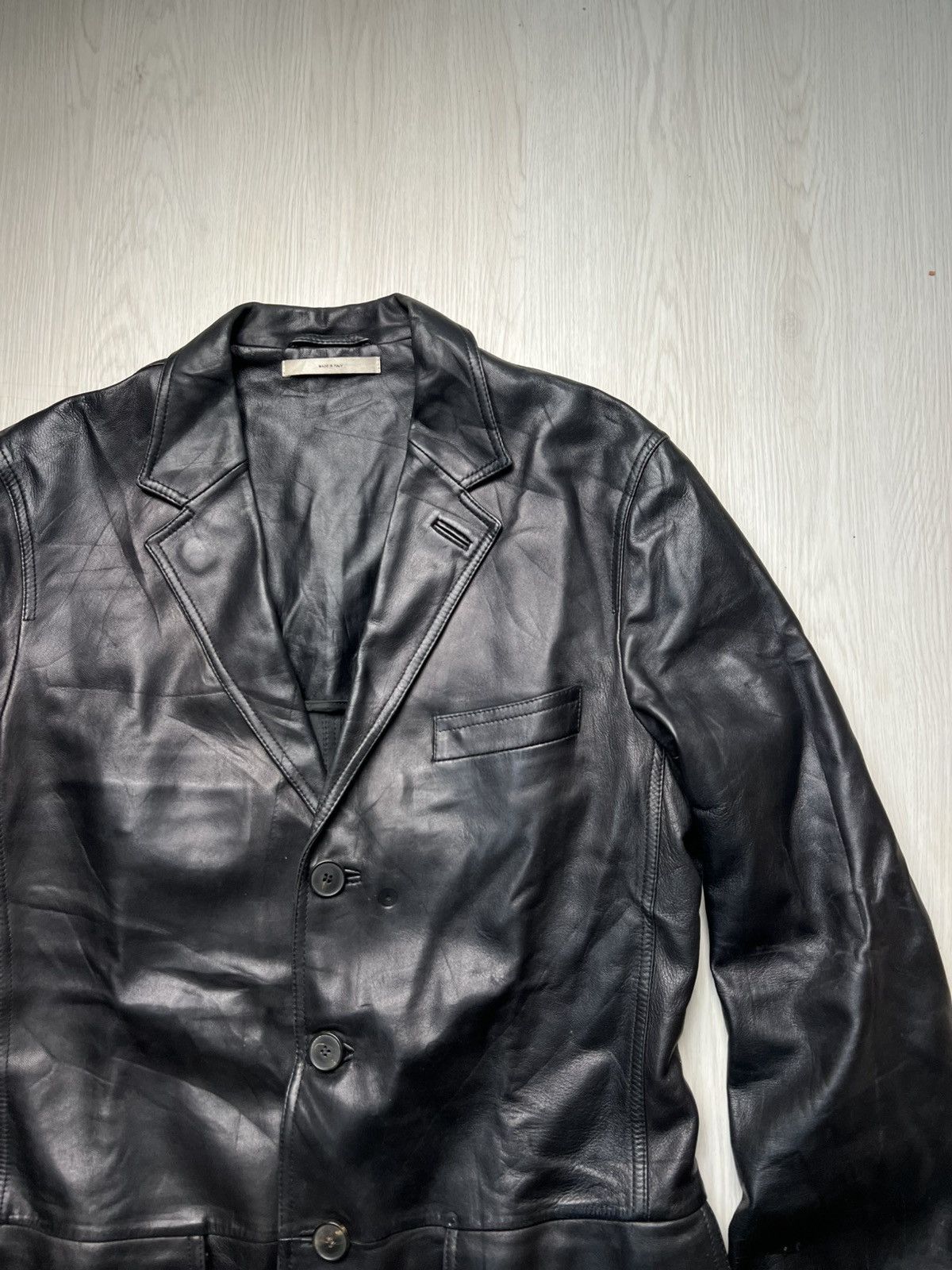Yves Saint Laurent Fall 2002 Tom Ford For Yves Saint Laurent Leather Blazer Size US M / EU 48-50 / 2 - 3 Thumbnail