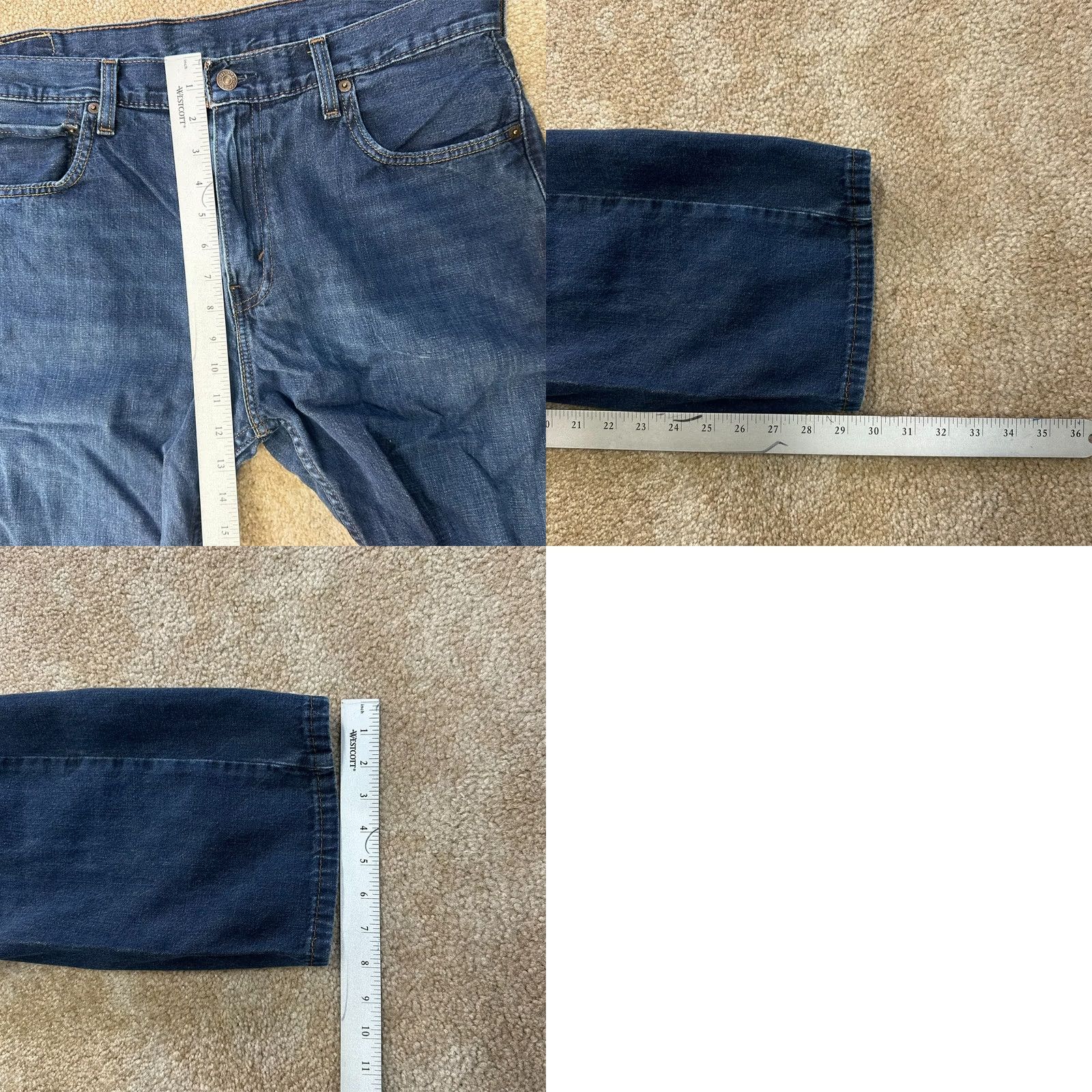 Levi's Levi's 569 Loose Straight Jeans Mens 34x30 Denim Blue Distressed 5-Pocket Belt Loops Baggy Casual Size US 34 / EU 50 - 9 Thumbnail