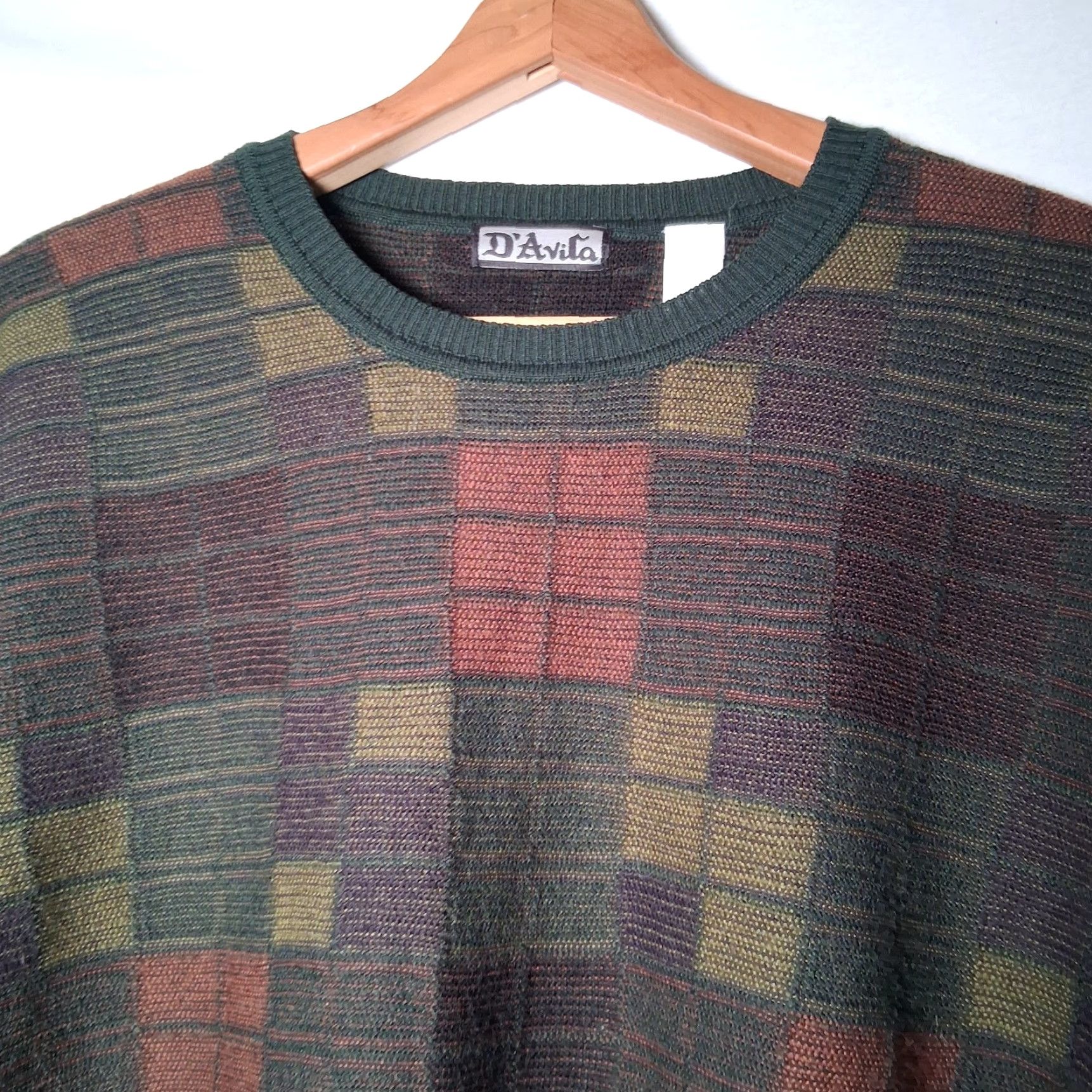 Vintage VINTAGE D'Avita Sweater Men XL Wool Blend Pullover Green Geometric Retro Size US XL / EU 56 / 4 - 3 Thumbnail