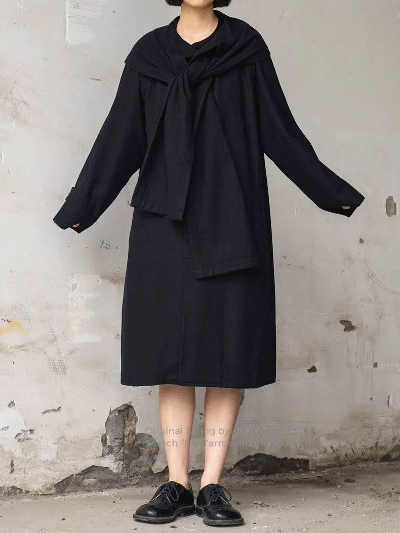 Comme des Garcons Comme Des Garcons Navy blue asymmetric sailor collar coat Size M / US 6-8 / IT 42-44 - 6 Thumbnail