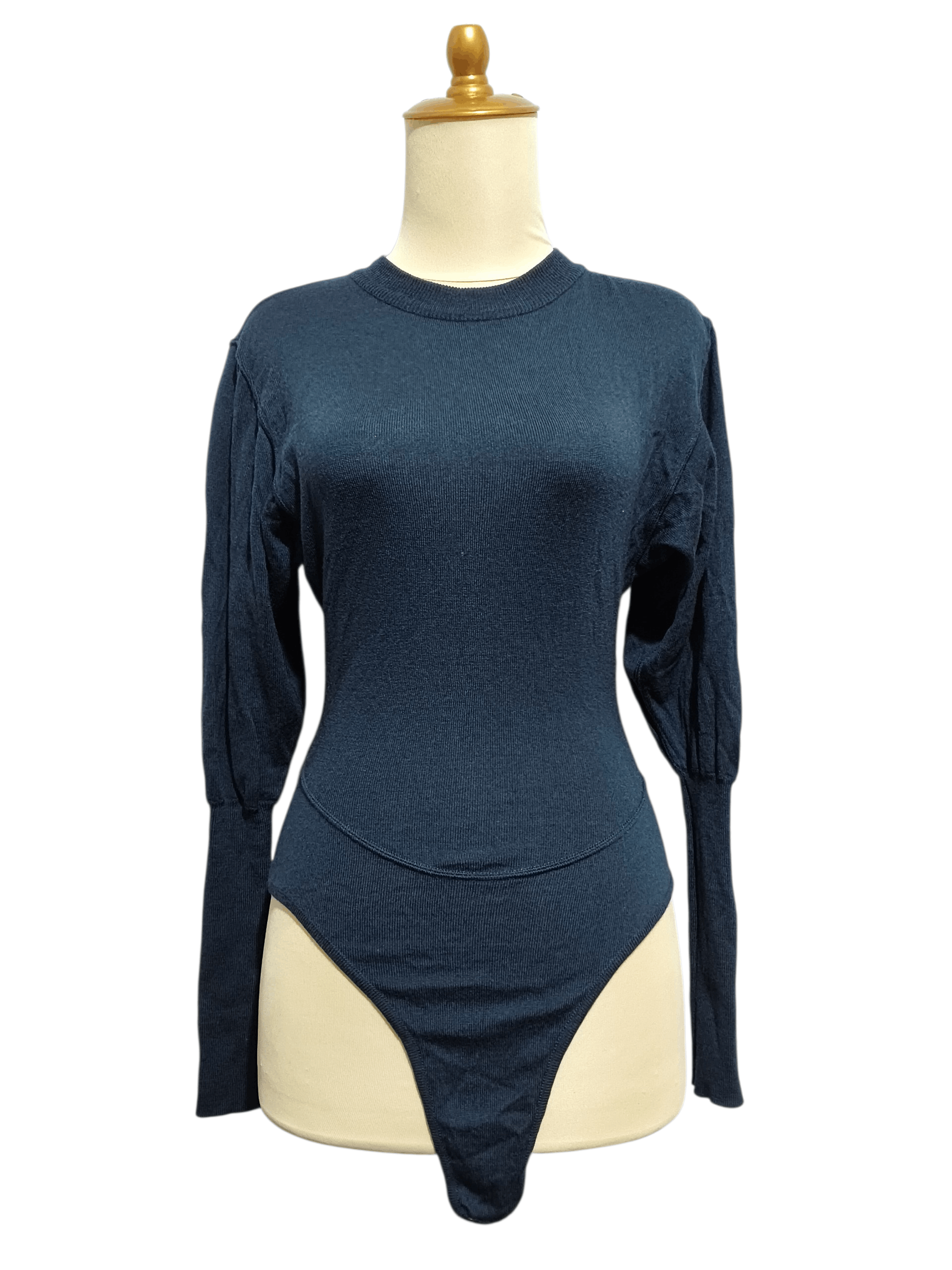 Alaia 🔥Alaia Navy Puff Sleeved wool bodysuit🔥 Size S / US 4 / IT 40 - 1 Thumbnail
