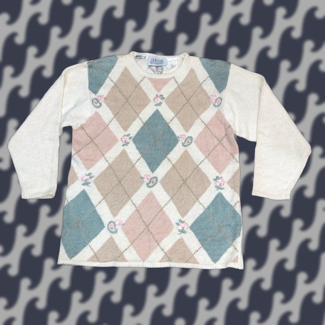 Jantzen VTG Hand Embroidered Jantzen Classics Floral Sweater Cottage Granny Core Sz L Size L / US 10 / IT 46 - 1 Thumbnail