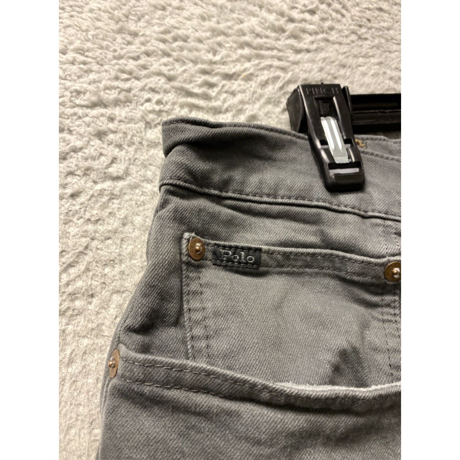 Polo Ralph Lauren VINTAGE Polo Ralph Lauren Jeans Men’s Slim Fit 40x30 Gray Denim 90s Hip Hop Casual Size 27" / US 4 / IT 40 - 4 Thumbnail