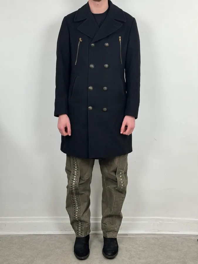 Dolce & Gabbana AW2006 Dolce & Gabbana Black Double-Breasted Buttoned Officer Wool Coat Size US M / EU 48-50 / 2 - 2 Thumbnail