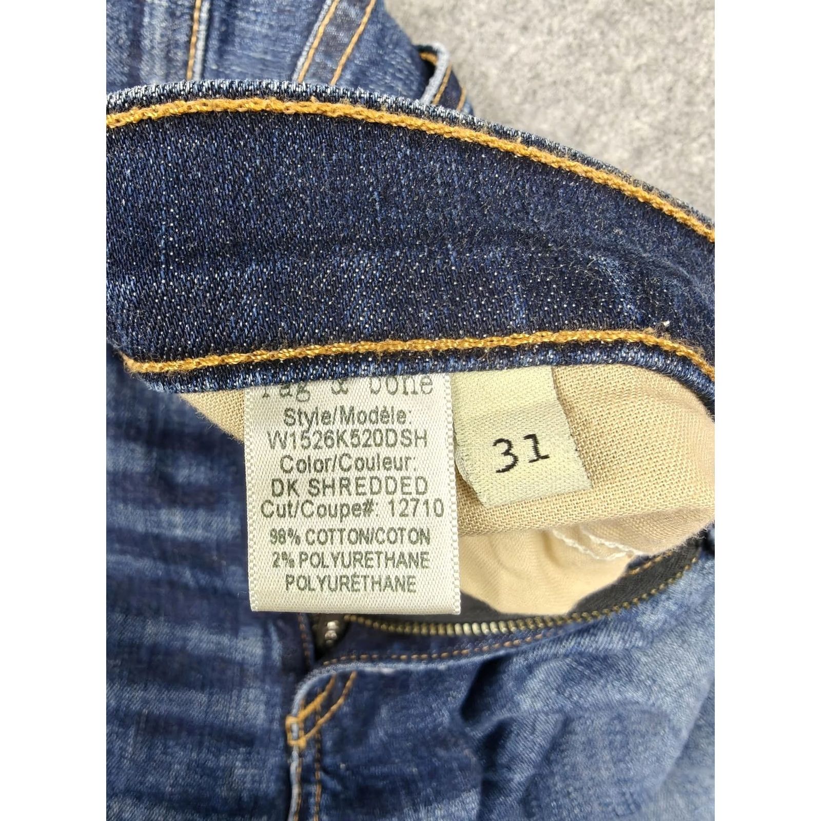 Rag & Bone Rag & Bone/JEAN Capri Jeans Womens 31 Blue Dark Wash Distressed Stretch Made USA Size 24" / US 00 / IT 34 - 5 Thumbnail