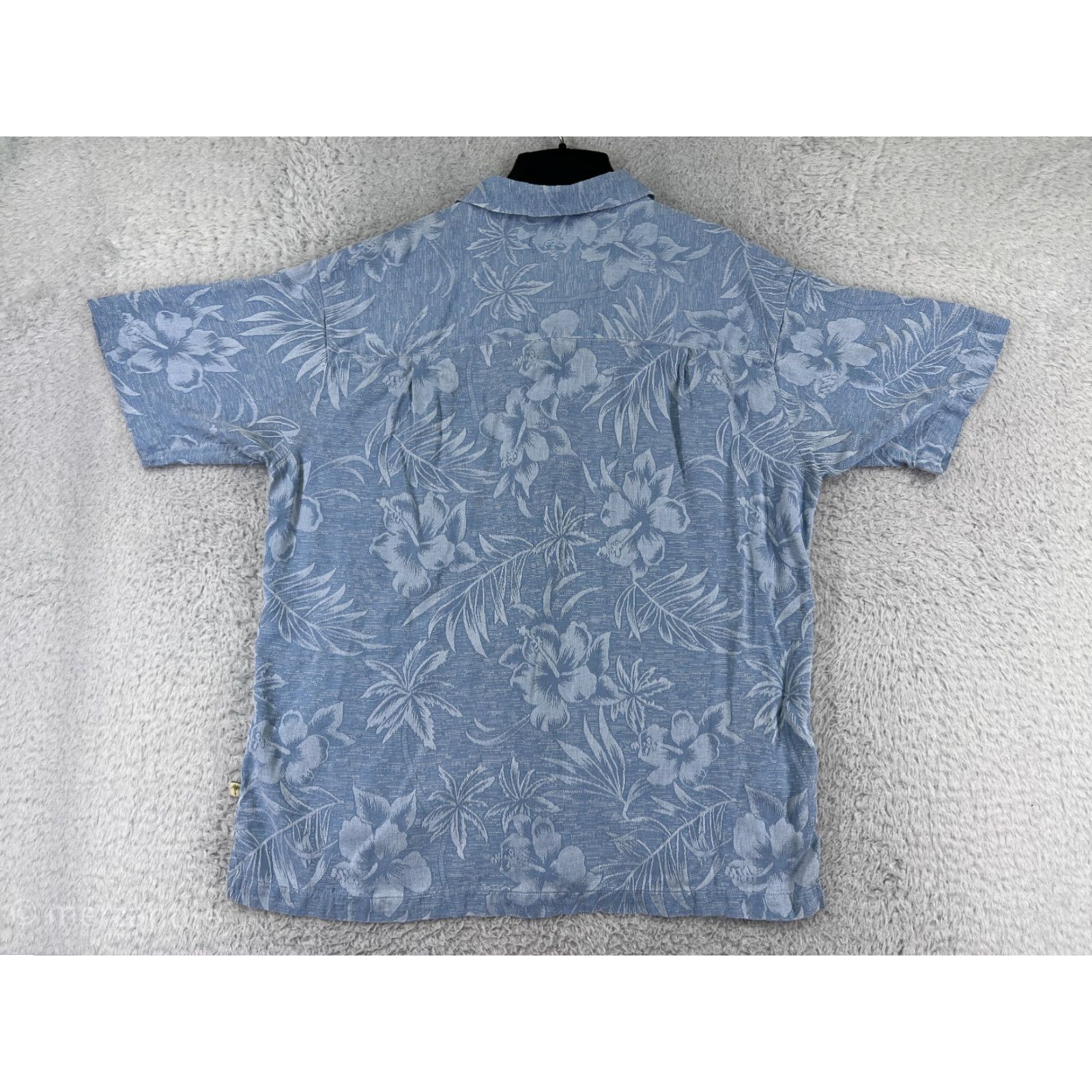 Vintage Cooke Street Island Shares Shirt Mens Large Blue Floral Hawaiian Palm Button-Up Silk Cotton 100% Silk Size US L / EU 52-54 / 3 - 2 Thumbnail